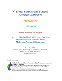 Conference Program-Melbourne, May, 2015