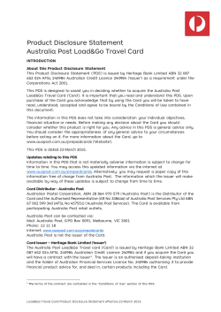 Load&Go Travel Full Product Disclosure Statement