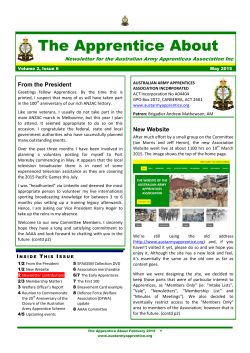 May 2015 - Australian Army Apprentices Association Inc