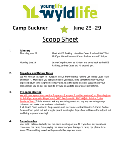 Camp Buckner Itinerary 2015