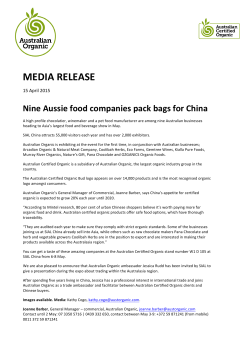 Nine Aussie food companies pack bags for China