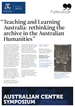 AUSTRALIAN CENTRE Teaching and Learning Australia: rethinking