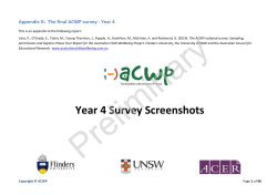 Year 4 Survey Screenshots - The Australian Child Wellbeing Project