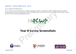 Year 8 Survey Screenshots - The Australian Child Wellbeing Project