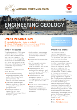 ENGINEERING GEOLOGY - Australian Geomechanics Society