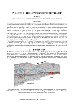 evolution of the illawarra escarpment terrain