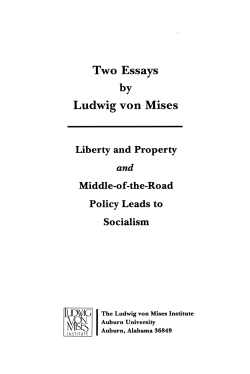 Two Essays by Ludwig von Mises