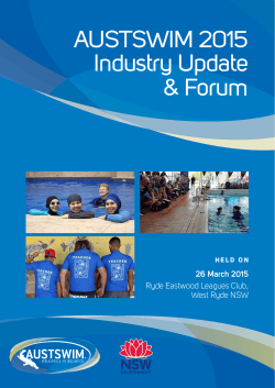 AUSTSWIM 2015 Industry Update & Forum