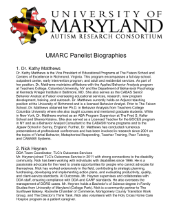 Extended Bios - University of Maryland Autism Research Consortium