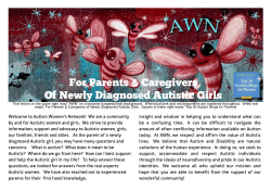 Parent Welcome Packet - Autism Women`s Network