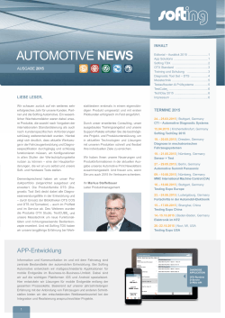 Automotive News 1/2015 - Softing Automotive