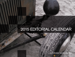2015 EDITORIAL CALENDAR