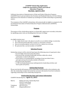 CAASFEP Scholarship Application California Association of State