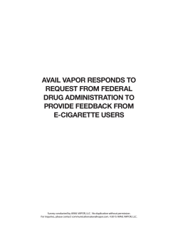 avail vapor responds to request from federal drug administration to