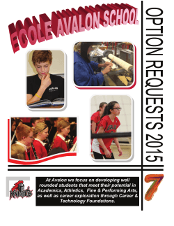 Grade 7 Option Booklet 2015-16 - Avalon School