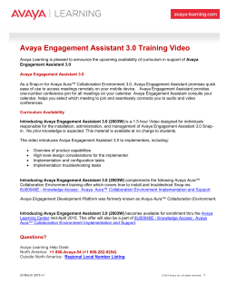 Avaya Engagement Assistant 3.0 Training Video - Avaya