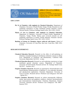 ADRIAN VILLALTA-CERDAS EDUCATION Ph. D. in Chemistry with