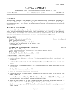 Curriculum Vitae - Aditya Vempaty