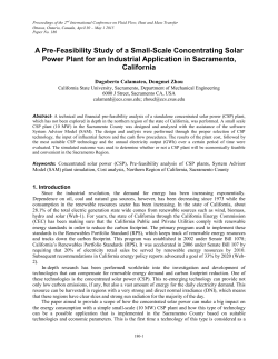 A Pre-Feasibility Study of a Small-Scale Concentrating Solar Power