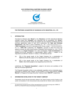Attachment 1 - AVIC International Maritime Holdings Limited