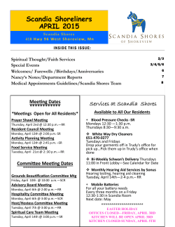 Scandia Shoreliners APRIL 2015 Meeting Dates
