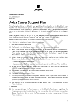 Aviva Cancer Support Plan