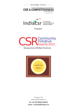 Brochure - indiacsr community initiative awards 2015
