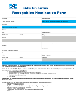 SAE Emeritus Recognition Nomination Form