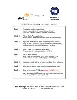 A.W.E./MPS Arts Internship Application Check List Artists Working in