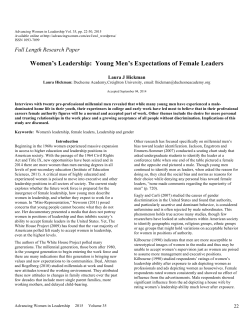 Women`s Leadership: Young Men`s Expectations of Female Leaders