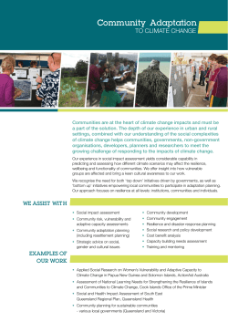 our Community Adaptation to Climate Change brochure