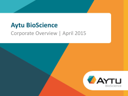 Aytu BioScience Corporate Overview