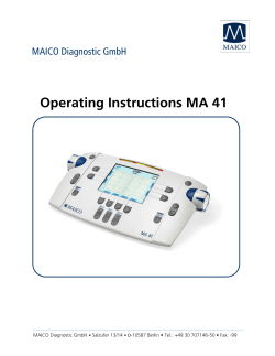Operating Instructions MA 41