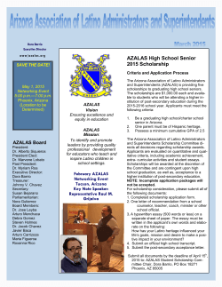 AZALAS High School Senior 2015 Scholarship