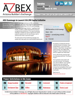 CONNECTING THE LOCAL BUILDING INDUSTRY ASU Gammage
