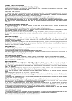 GENERAL CONTRACT CONDITIONS The