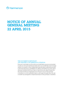 2015 Notice of Meeting
