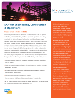 SAPÂ® for Engineering, Construction & Operations