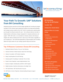 Your Path To Growth: SAPÂ® Solutions from B4 Consulting
