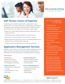 SAPÂ® Partner Center of Expertise Application