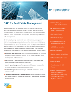 SAPÂ® for Real Estate Management