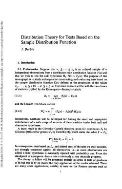 1. Distribution Theory for Tests Based on the Sample