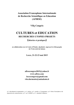 CULTURES et EDUCATION - UniversitÃ  del Salento