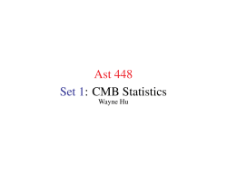 Ast 448 Set 1: CMB Statistics