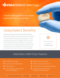OsteoSelect DBM Putty Brochure
