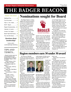 April 16, 2015 - Badger Region