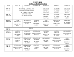 TIME TABLE 1 YEAR BHMS(JUNIOR)