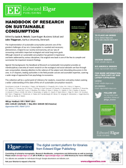 The Handbook of Research on Sustainable Consumption