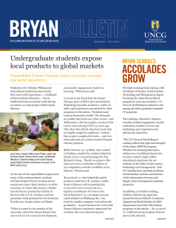 ACCOLADES GROW - The Bryan School of Business and