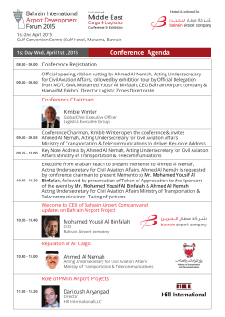 Conference Agenda - bahrain airport show